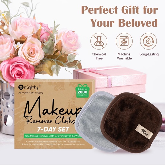 Makeup Remover Cloths 7-Day Set, Premium & Reusable for Eyes, Lips, Foundation - Picture 6 of 10